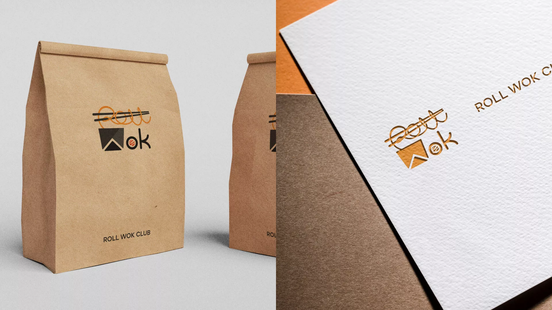 Разработка логотипа суши-бара «Roll Wok Club» в Мценске