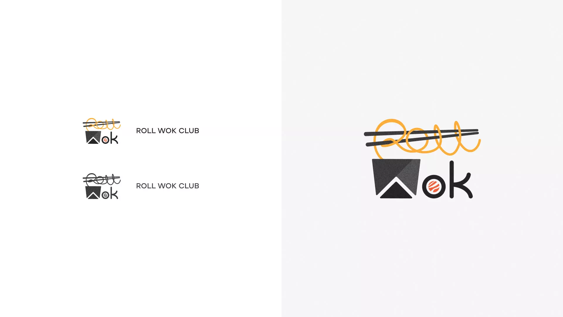 Разработка логотипа суши-бара «Roll Wok Club» в Мценске